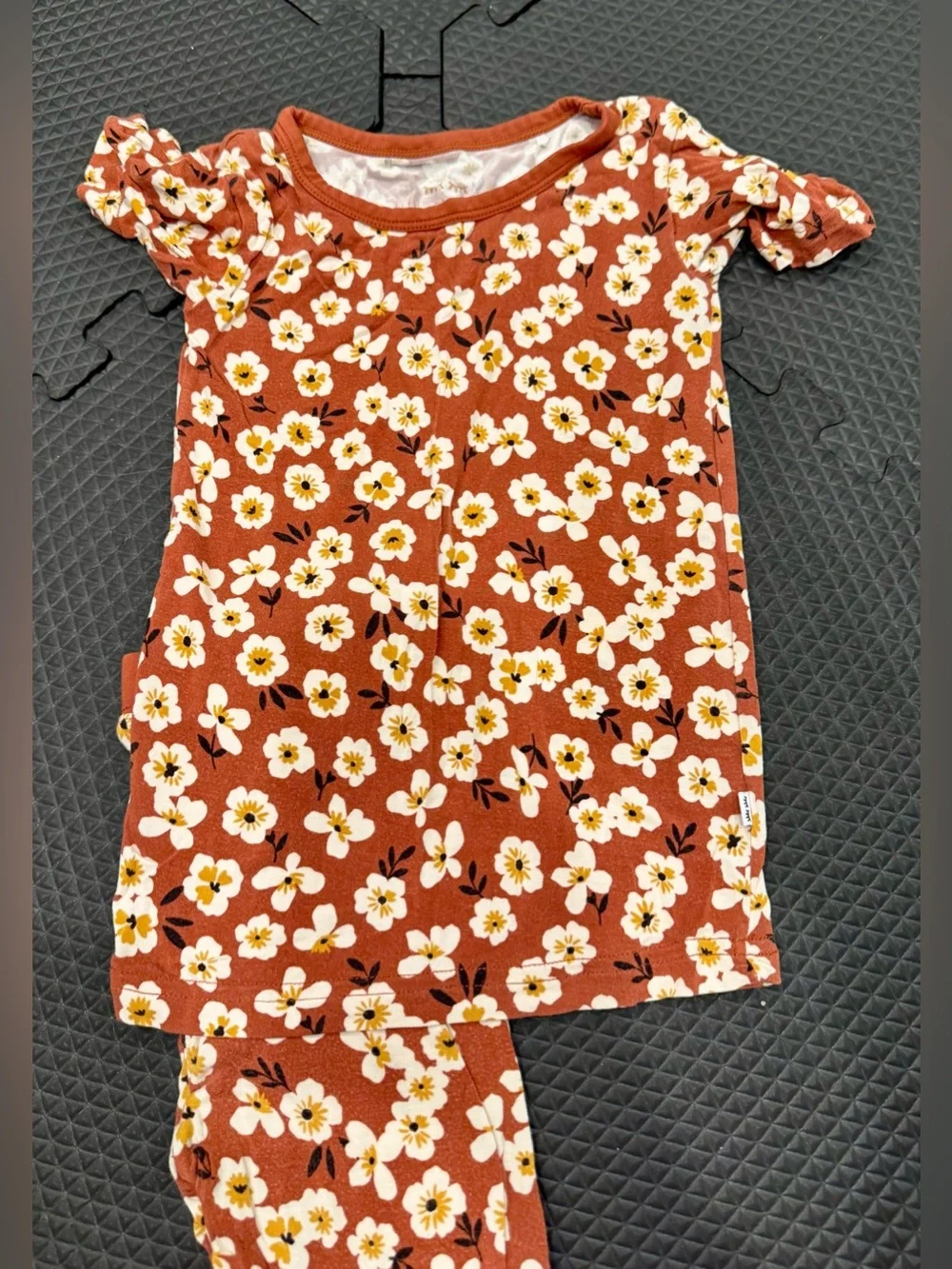 Little Sleepies Rust Floral 2 piece sleep set and Black 2 piece sleep set